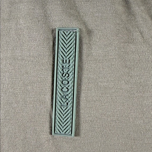 Lacoste Unisex Graphic T-Shirt Olive Green Large Logo Cotton Crew Neck Tee - Picture 7 of 11